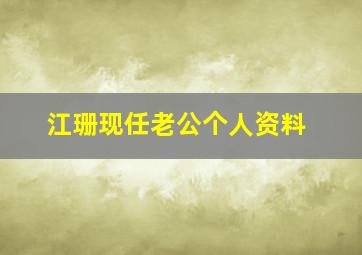 江珊现任老公个人资料