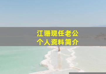 江珊现任老公个人资料简介