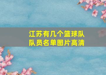 江苏有几个篮球队队员名单图片高清