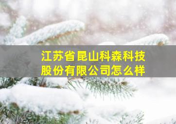 江苏省昆山科森科技股份有限公司怎么样