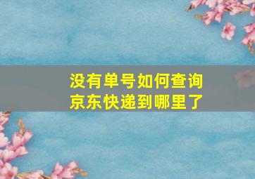 没有单号如何查询京东快递到哪里了