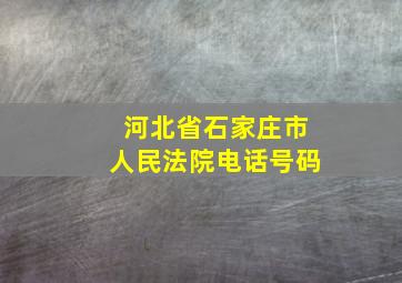 河北省石家庄市人民法院电话号码