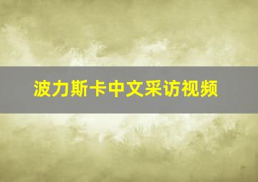 波力斯卡中文采访视频