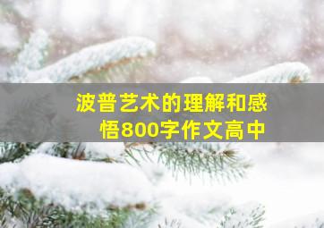 波普艺术的理解和感悟800字作文高中