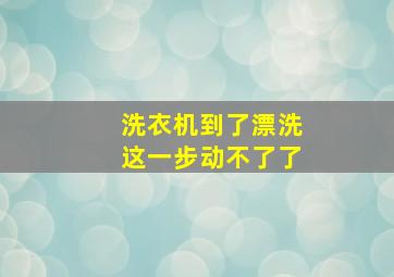 洗衣机到了漂洗这一步动不了了