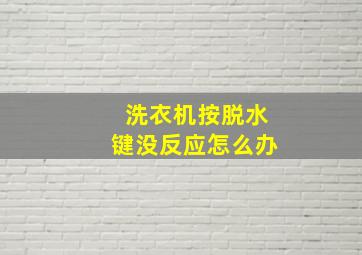 洗衣机按脱水键没反应怎么办