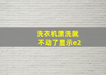 洗衣机漂洗就不动了显示e2