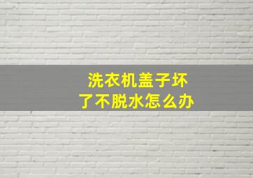 洗衣机盖子坏了不脱水怎么办