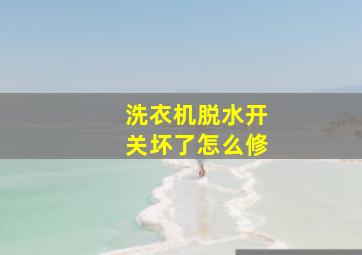 洗衣机脱水开关坏了怎么修