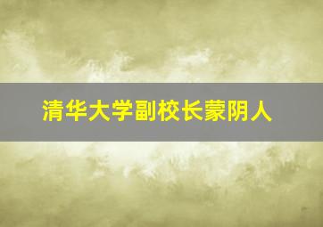 清华大学副校长蒙阴人