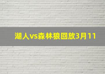 湖人vs森林狼回放3月11