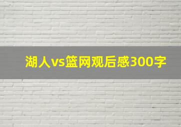 湖人vs篮网观后感300字