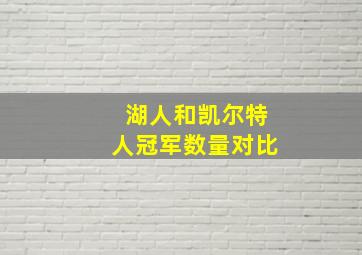 湖人和凯尔特人冠军数量对比