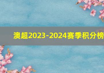 澳超2023-2024赛季积分榜