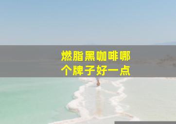 燃脂黑咖啡哪个牌子好一点