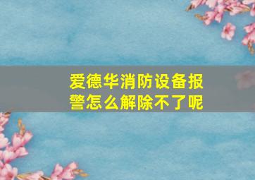 爱德华消防设备报警怎么解除不了呢