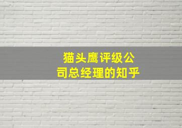 猫头鹰评级公司总经理的知乎