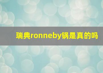 瑞典ronneby锅是真的吗