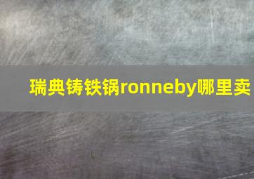 瑞典铸铁锅ronneby哪里卖