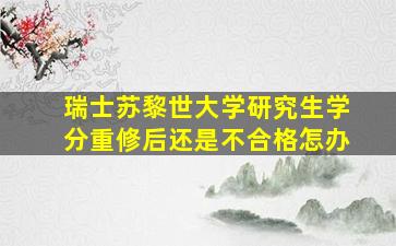 瑞士苏黎世大学研究生学分重修后还是不合格怎办