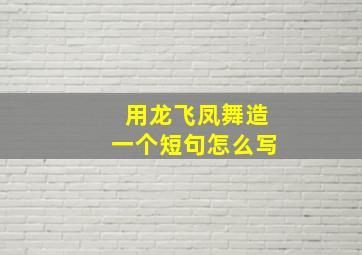 用龙飞凤舞造一个短句怎么写