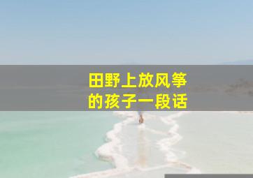 田野上放风筝的孩子一段话