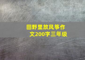 田野里放风筝作文200字三年级