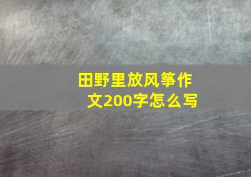 田野里放风筝作文200字怎么写