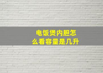 电饭煲内胆怎么看容量是几升