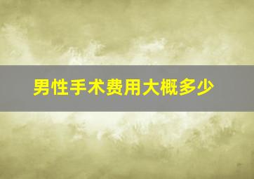 男性手术费用大概多少