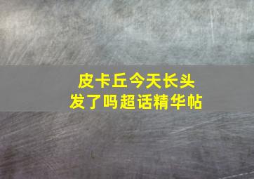 皮卡丘今天长头发了吗超话精华帖