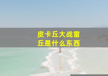 皮卡丘大战雷丘是什么东西