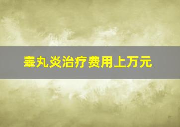 睾丸炎治疗费用上万元