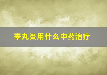 睾丸炎用什么中药治疗