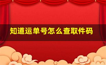 知道运单号怎么查取件码