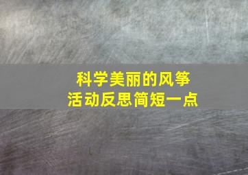 科学美丽的风筝活动反思简短一点