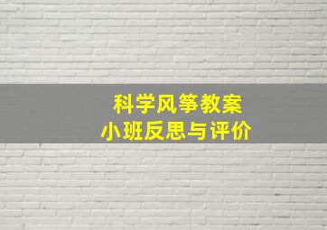 科学风筝教案小班反思与评价