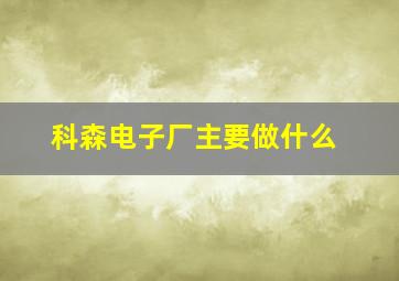 科森电子厂主要做什么