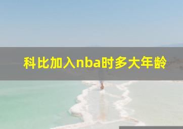 科比加入nba时多大年龄