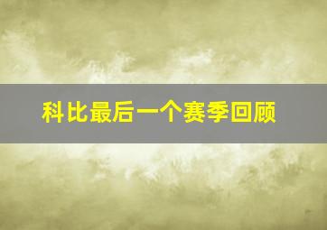 科比最后一个赛季回顾