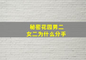 秘密花园男二女二为什么分手