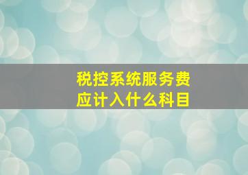 税控系统服务费应计入什么科目