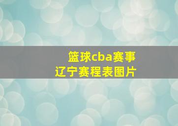 篮球cba赛事辽宁赛程表图片