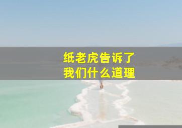 纸老虎告诉了我们什么道理