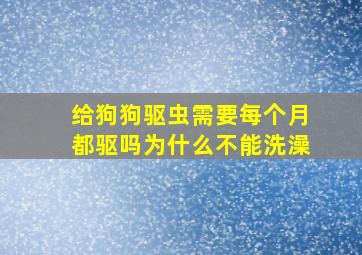 给狗狗驱虫需要每个月都驱吗为什么不能洗澡