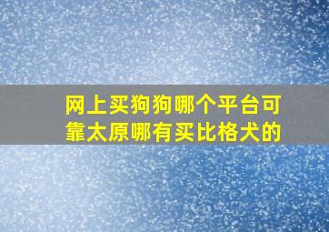 网上买狗狗哪个平台可靠太原哪有买比格犬的