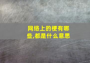 网络上的梗有哪些,都是什么意思