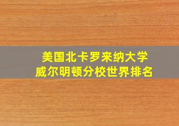 美国北卡罗来纳大学威尔明顿分校世界排名