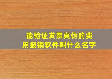 能验证发票真伪的费用报销软件叫什么名字