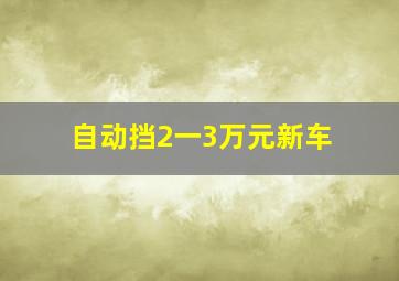 自动挡2一3万元新车